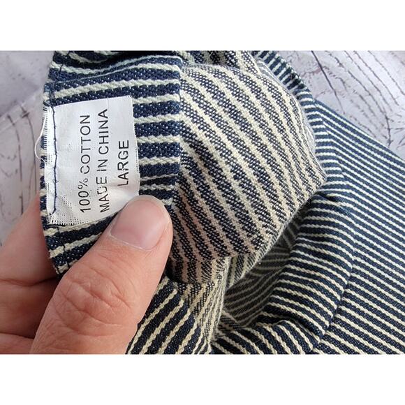 Train Conductor Youth Hat Striped Engineer Cap Blue Hickory Stripe Railroad - Picture 5 of 6